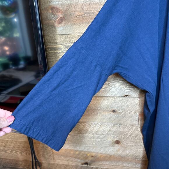 Bryn Walker Super Boxy Dolman Sleeve French Terry Blue Top Size large - Picture 2 of 6